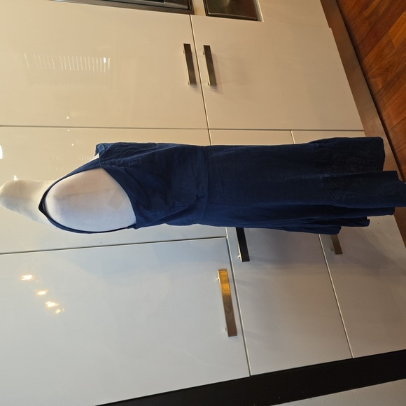 NWT New York & Company Womens Linen Ruffled Boho Sleeveless Dress Blue Size XL - Picture 3 of 9